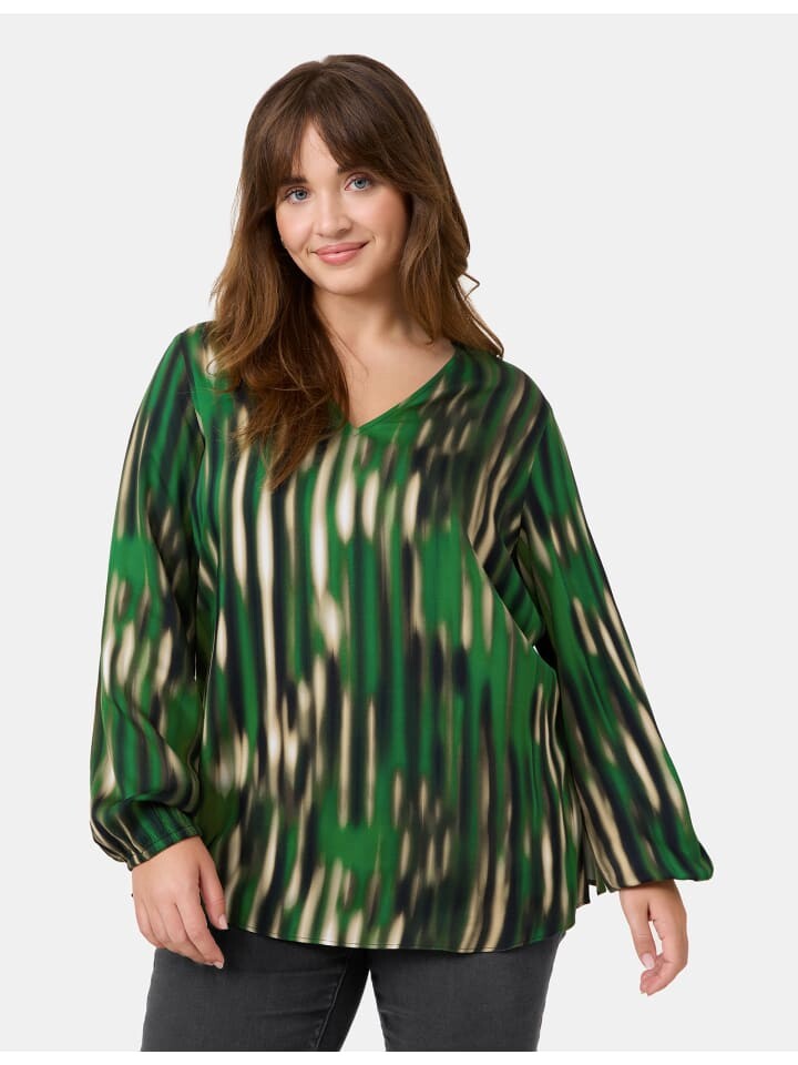 

Блуза SAMOON Bluse Langarm, цвет Treetop Green gemustert