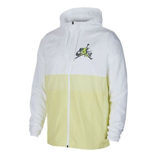 

Куртка Air Jordan Alphabet Printing Basketball Sports Hooded Jacket White Yellow, белый