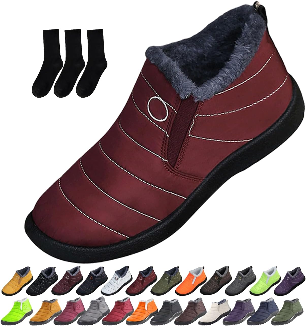 

Женские и мужские снежные ботинки, утепленные ботильоны для снега, удобные легкие кроссовки, теплая и комфортная обувь на зиму Generic, красный