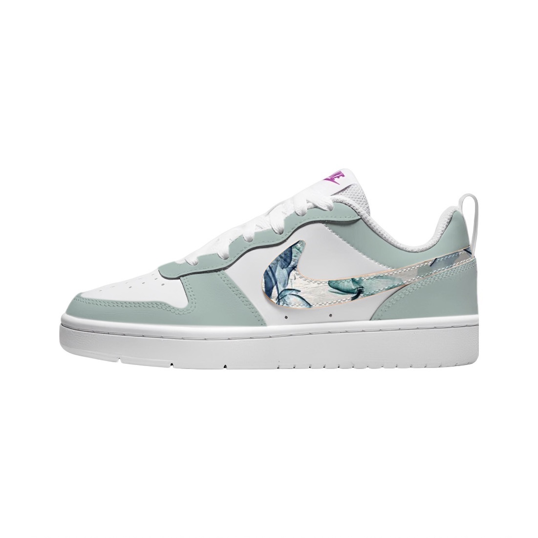 

Кроссовки Nike Court Borough Skateboard Shoes Women's Low-Top White Blue, Синий, Кроссовки Nike Court Borough Skateboard Shoes Women's Low-Top White Blue