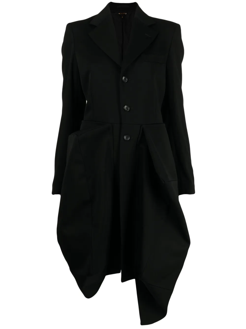 

Однобортное пальто асимметричного кроя COMME DES GARCONS, черный