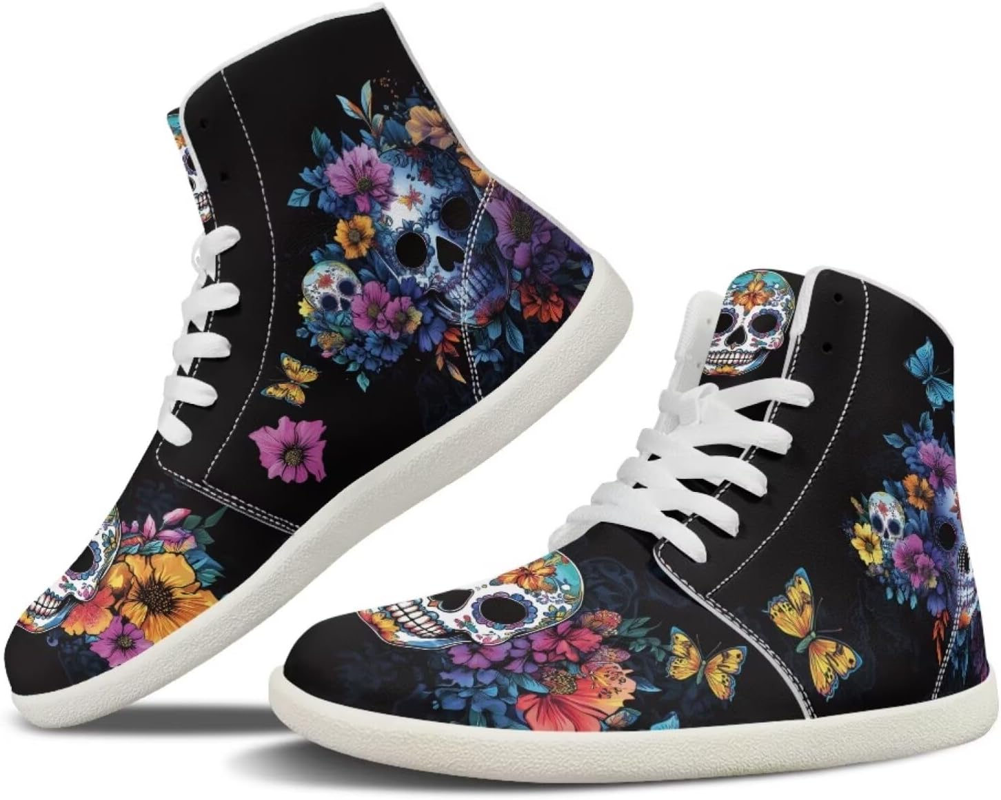 

Высокие кроссовки chaqlin High Top, Boho Skeleton Butterfly Floral