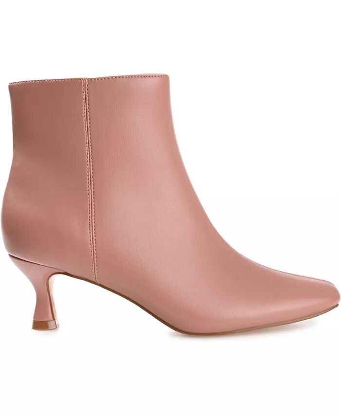 Женские ботильоны Kelssa Wide Width Square Toe Kitten Heel Dress Booties Journee Collection, розовый — фото 2