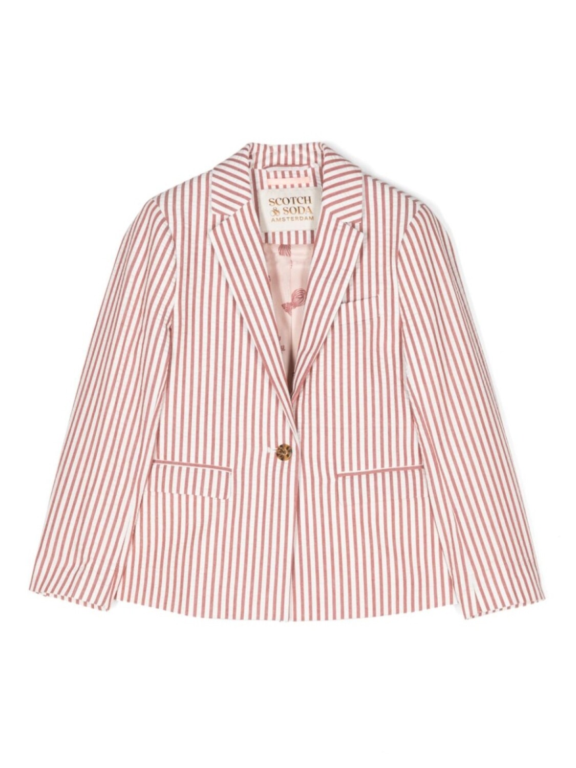 

Однобортный пиджак из сирсакера Scotch & Soda, белый