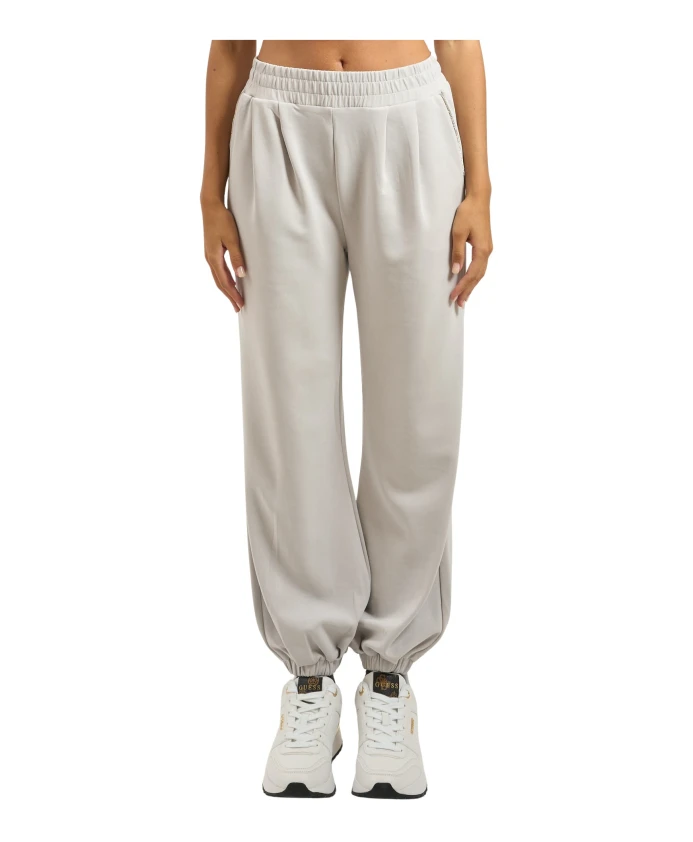 

Белые спортивные брюки с отделкой из страз. Emporio Armani, белый