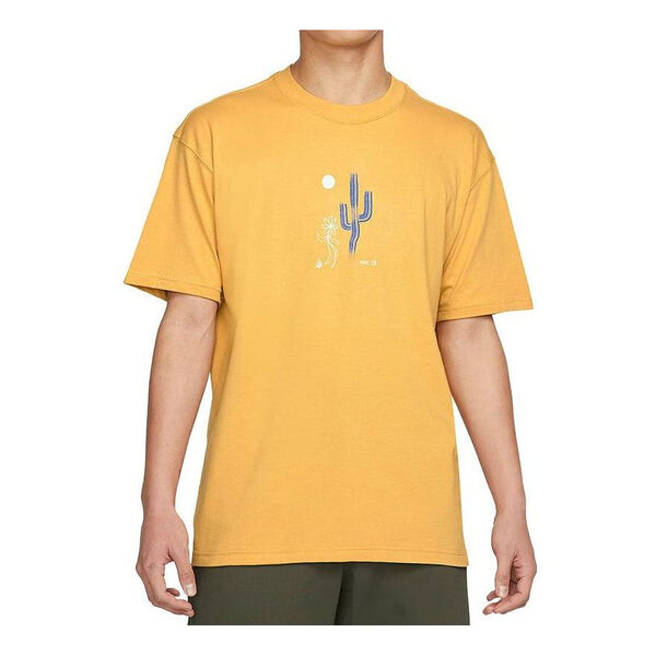 

Футболка Men's Nike SB Funny Cactus Flower Pattern Printing Short Sleeve Yellow T-Shirt, мультиколор