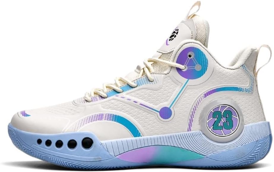 

Мужские баскетбольные кроссовки, дышащие, с амортизацией, износостойкие, модные, для активного отдыха и тренировок, прогулочная обувь Generic, бежевый