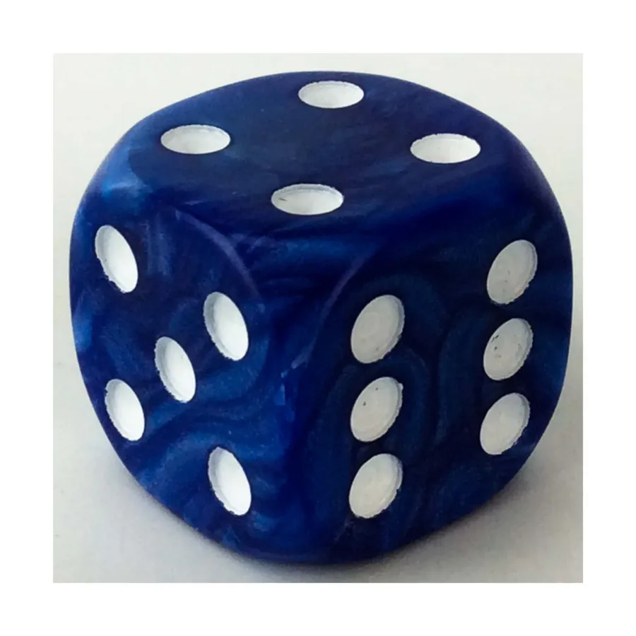 

d6 36 мм Перламутровый синий с белым (2), Dice - Themed Dice