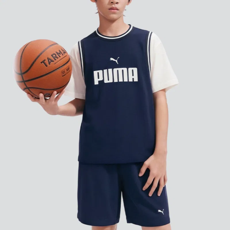 Детская повседневная спортивная футболка с круглым вырезом PUMA, Blue Tone 00388 — фото 4
