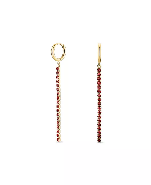 

Теннисные серьги из нержавеющей стали с покрытием из 14-каратного желтого золота Rosefield, red