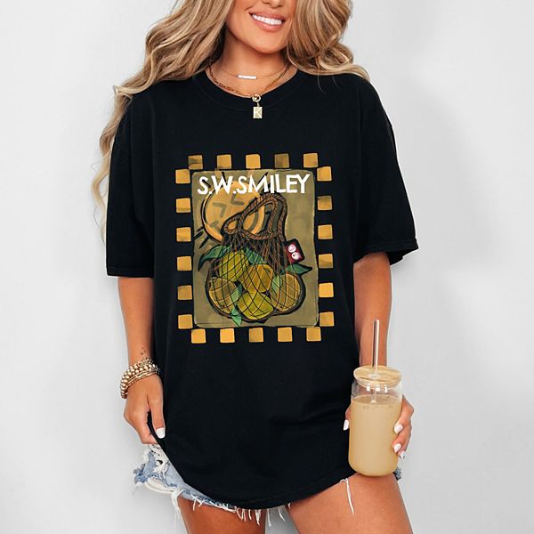 

SWSmiley lemon bag - женская футболка с принтом и окраской в готовом виде Simply Sage Market, Black, Черный, SWSmiley lemon bag - женская футболка с принтом и окраской в готовом виде Simply Sage Market, Black