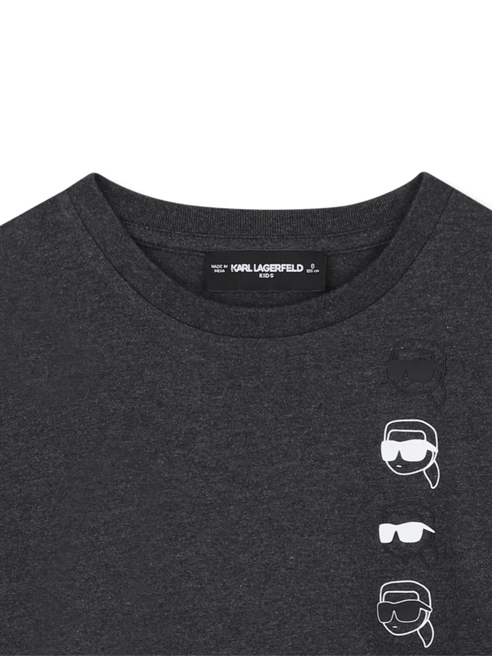 Топ Ikonik Karl с длинными рукавами и графичным принтом KARL LAGERFELD KIDS, серый — фото 3