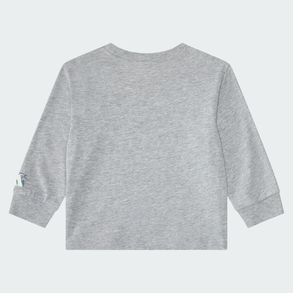 Спортивный костюм Adidas 2-Piece Long Sleeve Graphic Heather Tee & Flare Pant Set, цвет Medium Grey Heather — фото 3