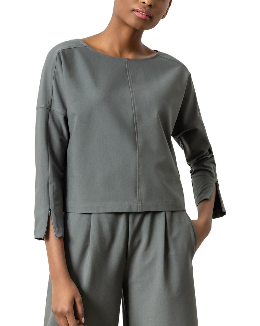 

Лила П Топ с застежкой-молнией и рельефными швами Lilla P, серый