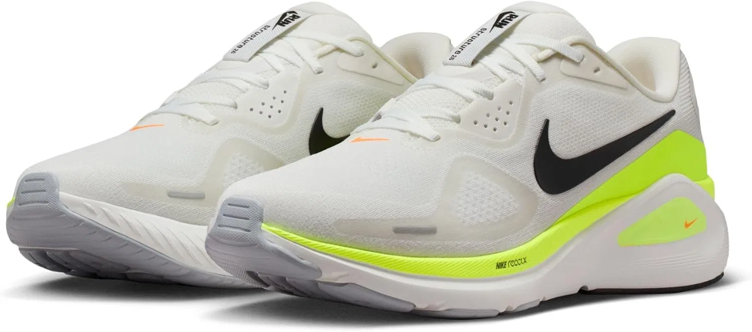 Мужские беговые кроссовки Nike Structure 26, Summit White Black Volt Total — фото 2