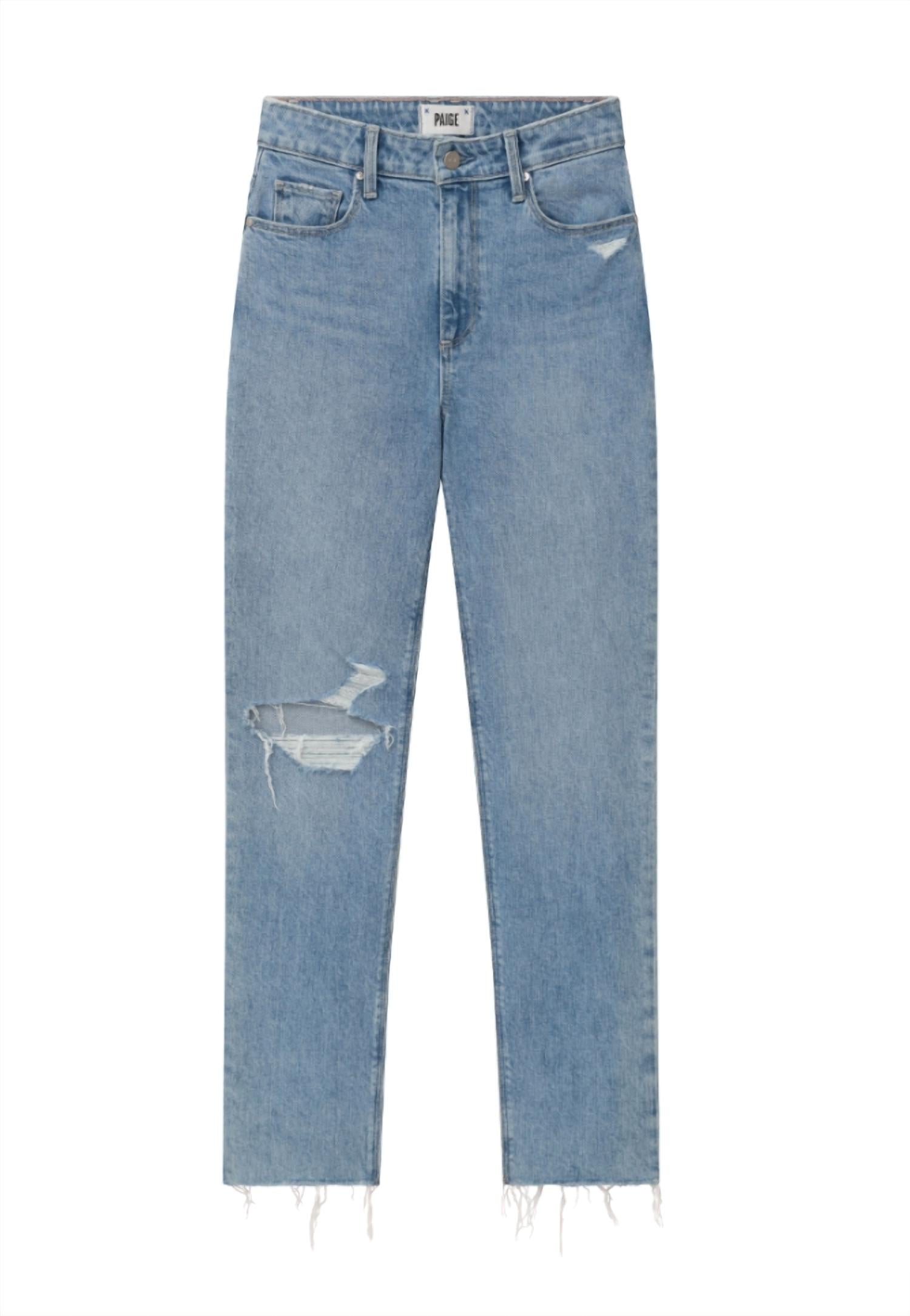 

Женские джинсы Stella Straight Leg в Gnarly Destructed Paige