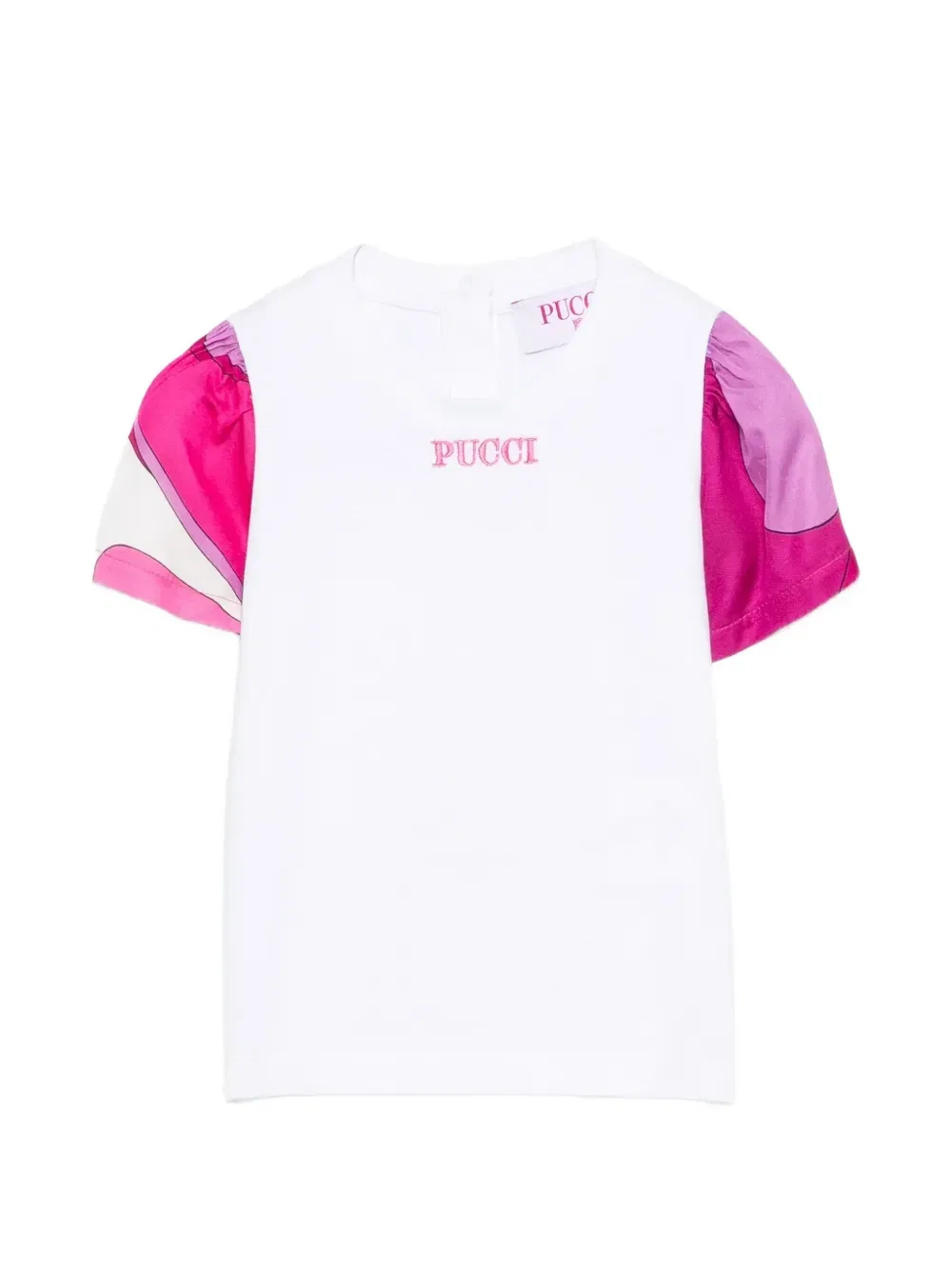 Футболка с вышивкой логотипа Pucci Junior, белый