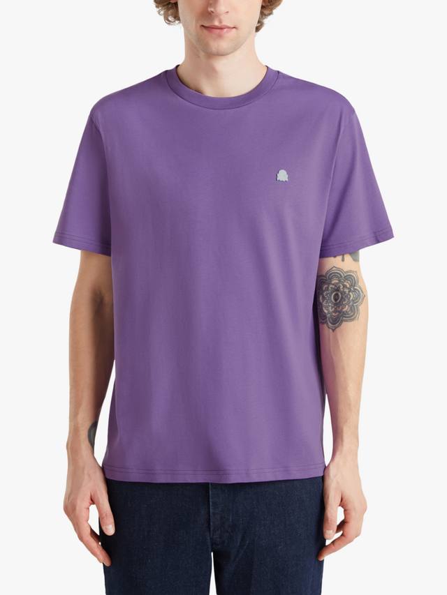 

Хлопчатобумажная футболка с логотипом regular fit с коротким рукавом Benetton, фиолетовый