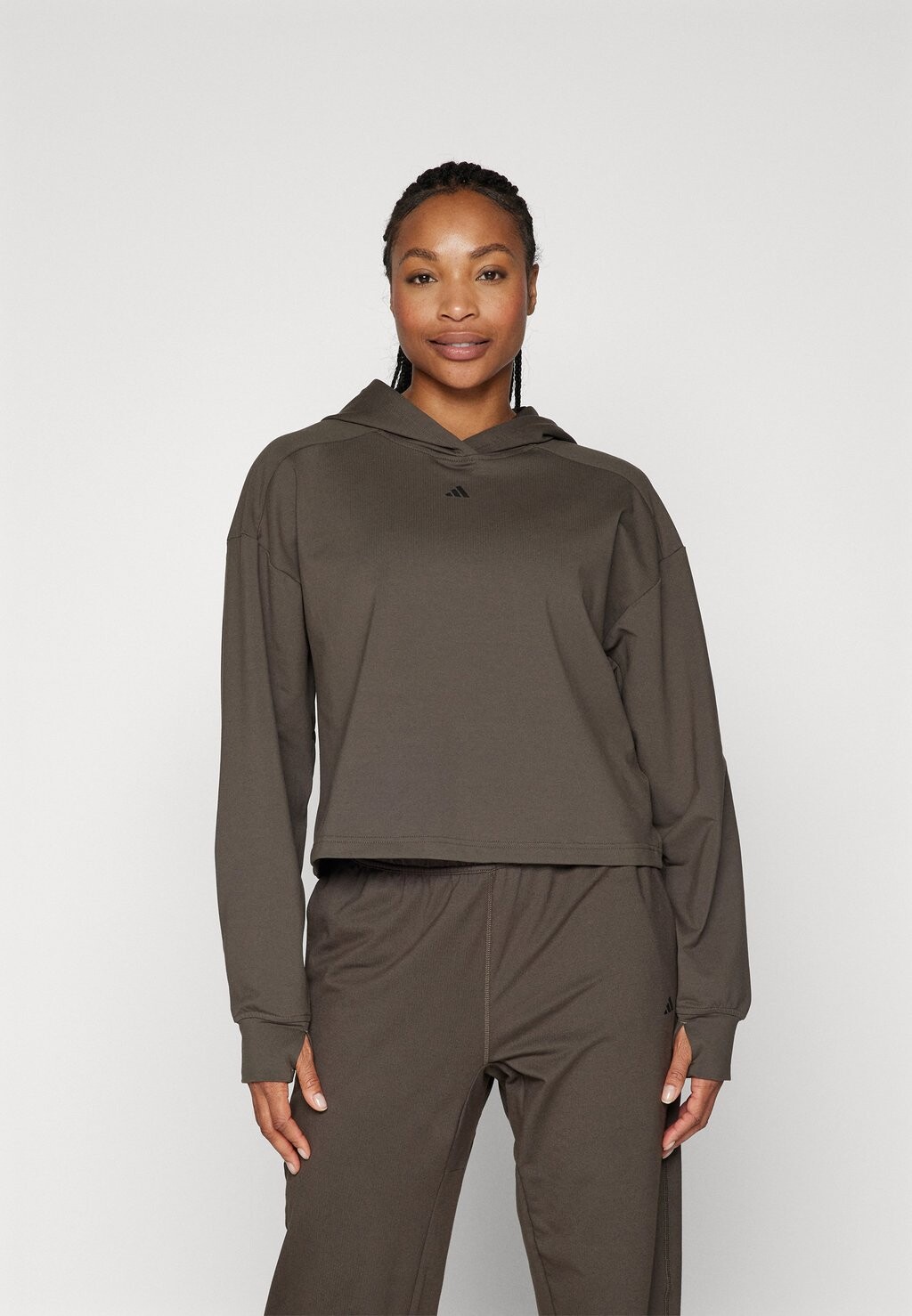 

Толстовка с капюшоном POWER LOOSE FIT BACK-VENTILATION adidas, оливковый