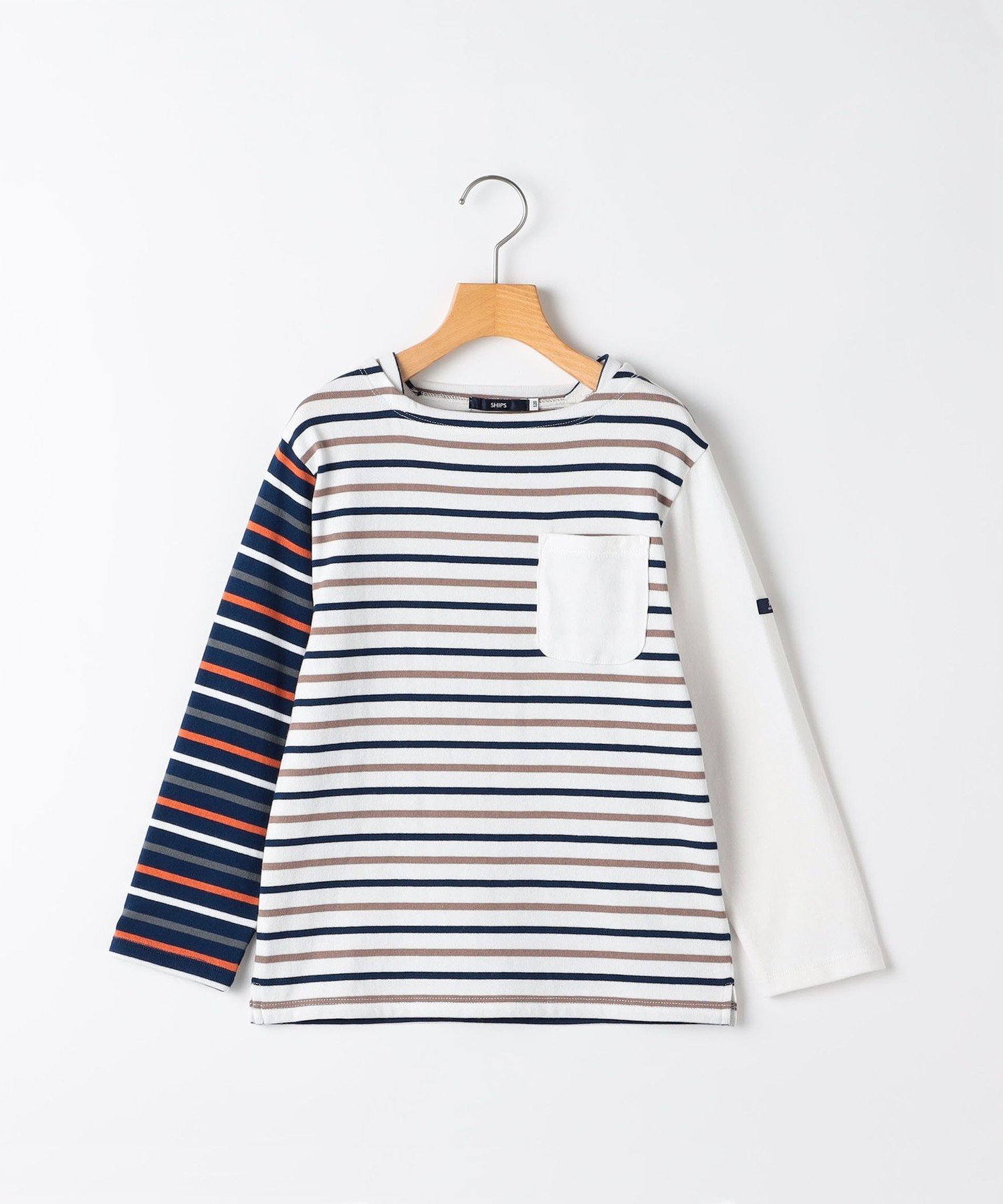 Детская футболка с длинным рукавом SHIPS KIDS: 80-90 см/Crazy Border, Off white