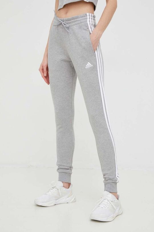 Хлопковые спортивные штаны adidas, серый