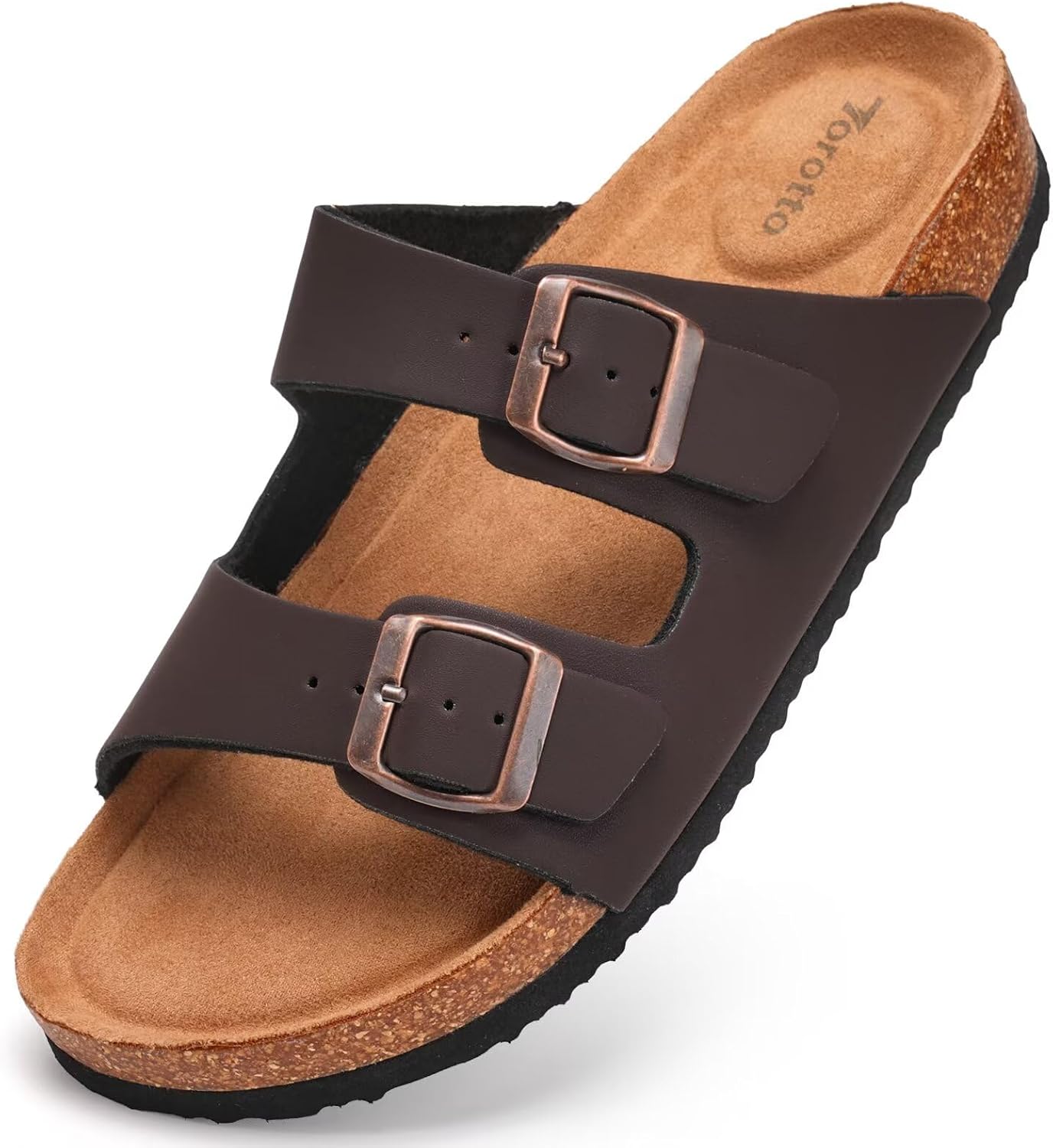 

Мужские сандалии Torotto на пробковой подошве с открытым носком и регулируемыми ремешками для ходьбы, Пляж, Дом, коричневый