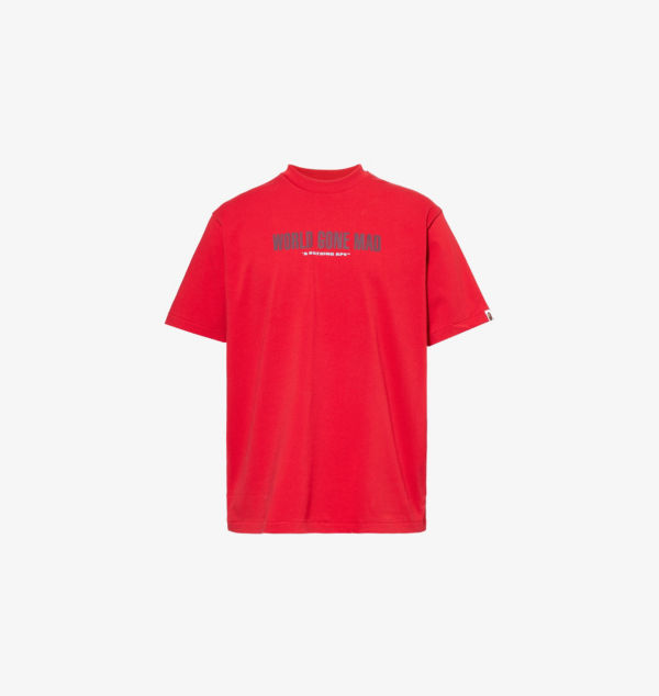 

Футболка из хлопка с графическим принтом и слоганом A Bathing Ape, красный