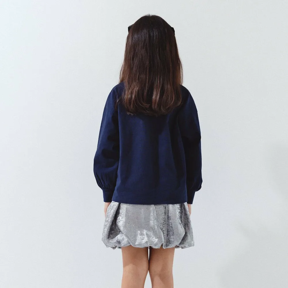 Канеко Ая / Футболка с длинными рукавами свободного кроя Branshes, Navy blue — фото 3
