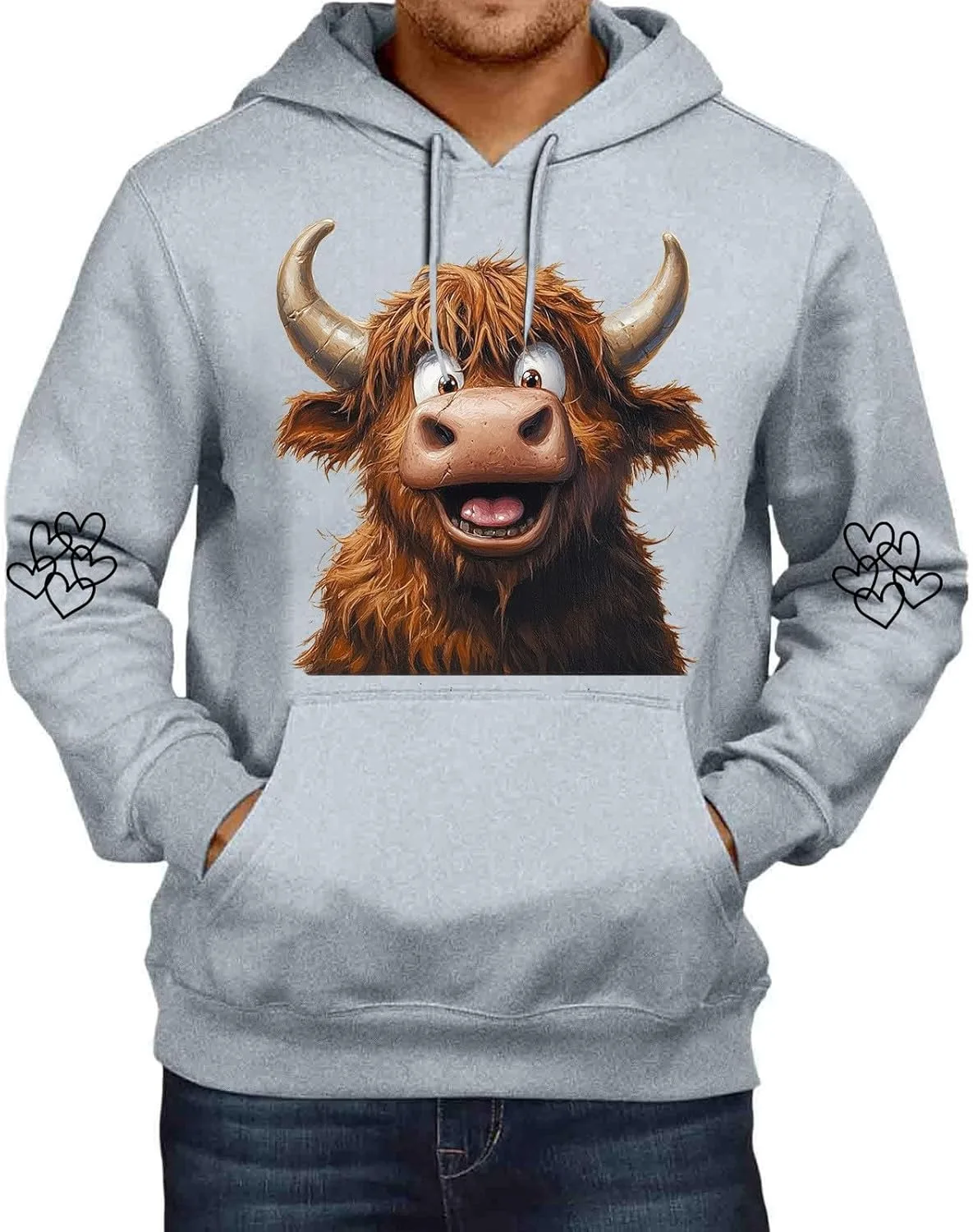 

Мужская осенне-зимняя модная толстовка с капюшоном и принтом