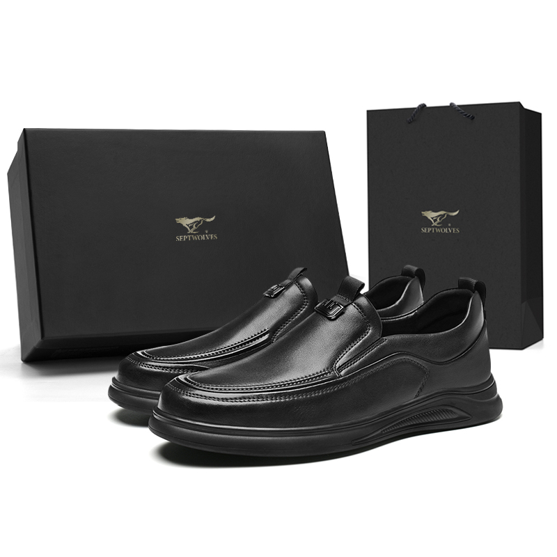 

SEPTWOLVES Мужские повседневные туфли мужские низкие черные, цвет Black (Standard Leather Shoe Size)