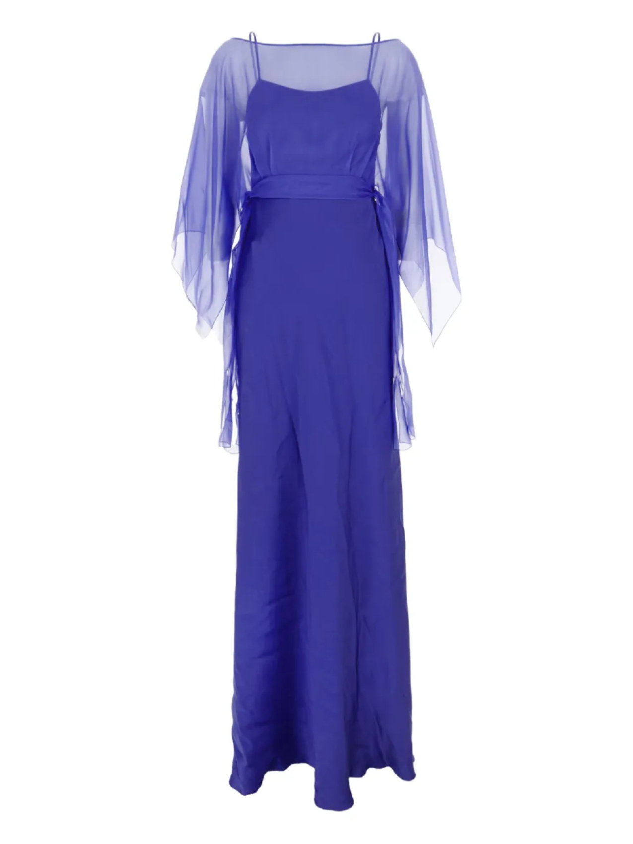 

Многослойное платье с поясом Alberta Ferretti, синий