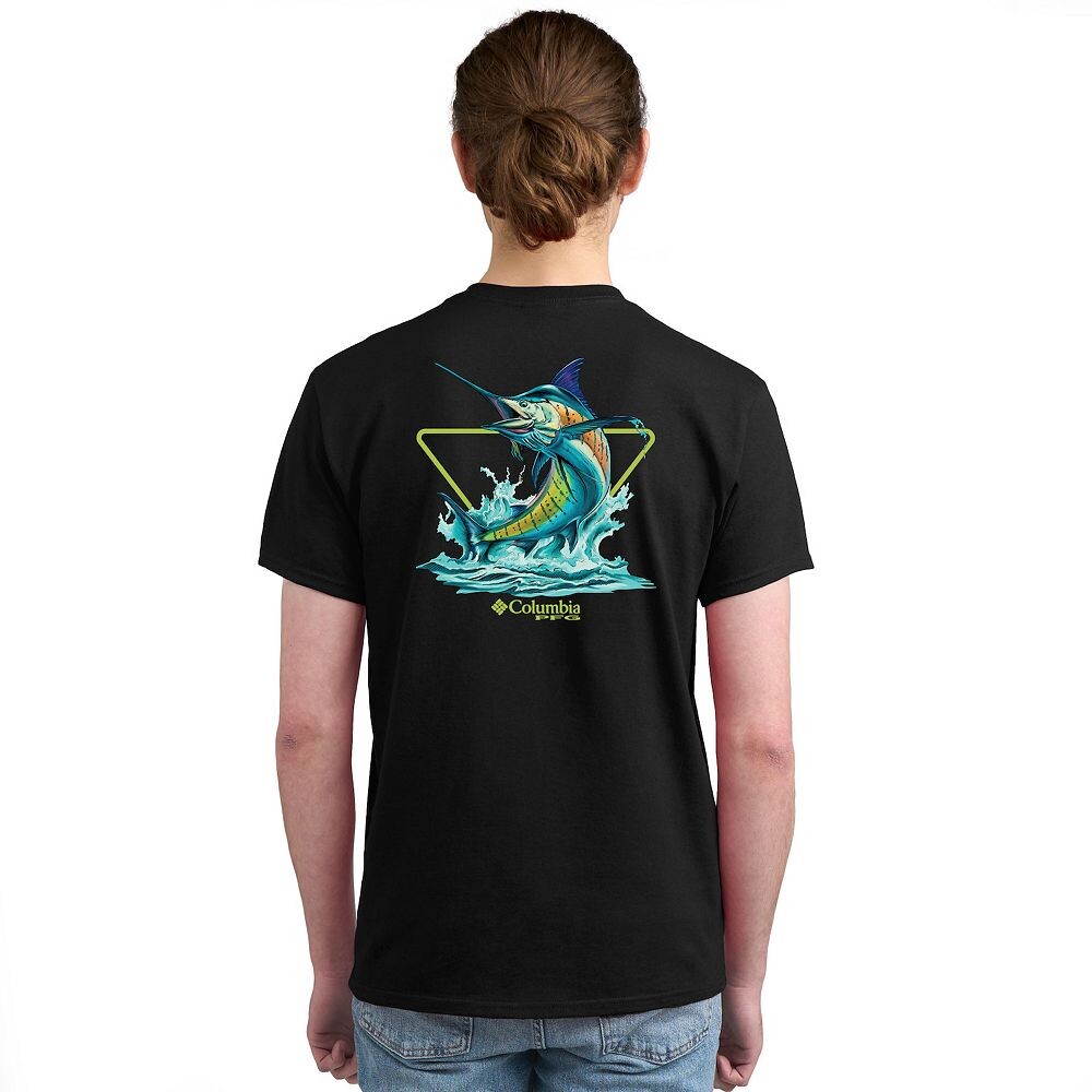 

Мужская футболка с короткими рукавами и рисунком Columbia PFG, цвет Black Fish
