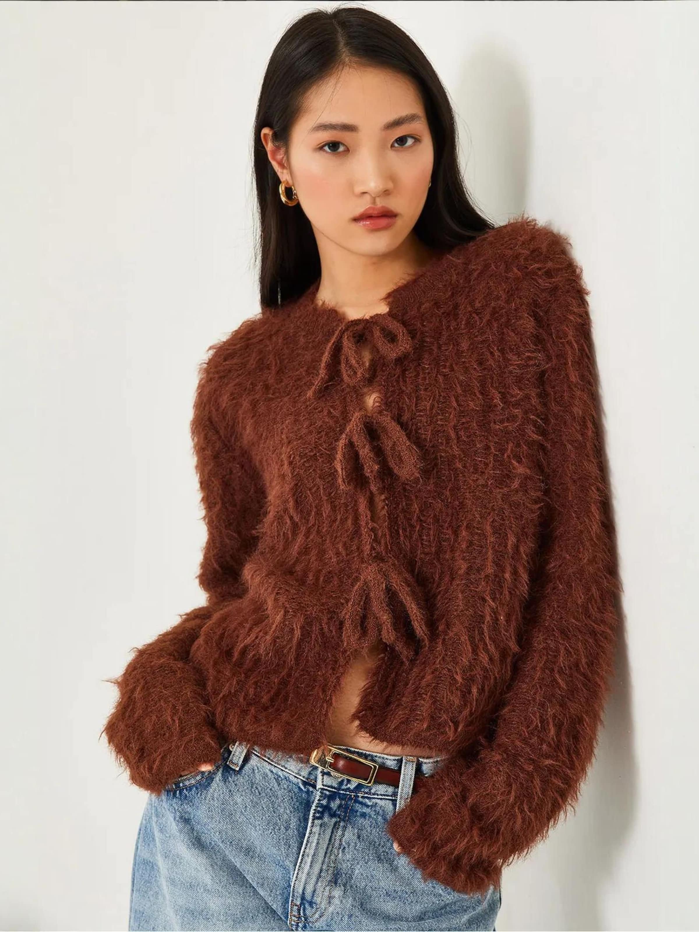 

Bianco Lucci Вязаный кардиган в коричневом цвете