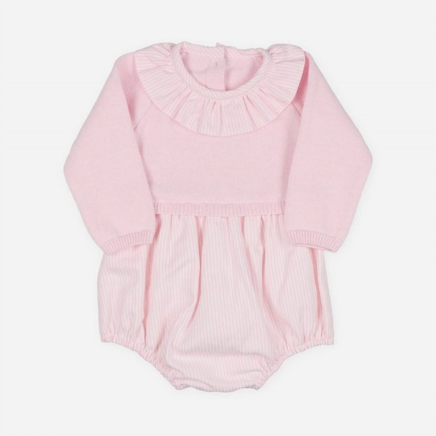 

Вязаный комбинезон для девочки в розовом цвете Bean Baby Clothes