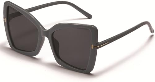 

Солнцезащитные очки в ретро-стиле с большой оправой 2027 года для женщин, модные солнцезащитные очки увеличенной формы для мужчин с защитой от УФ-излучения UV400 MTZJH, Blue Grey