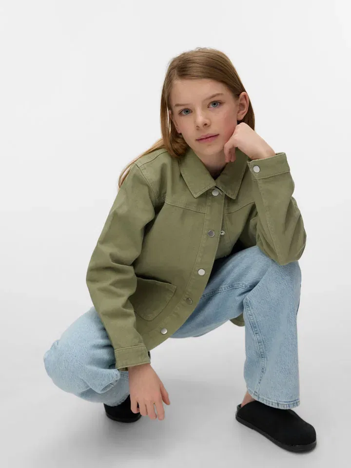 Джинсовая куртка Jamie, Vero Moda Girl, хаки — фото 2