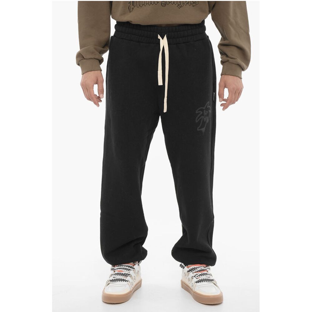 

Однотонные хлопковые джоггеры HUNTER с начесом Palm Angels, Black