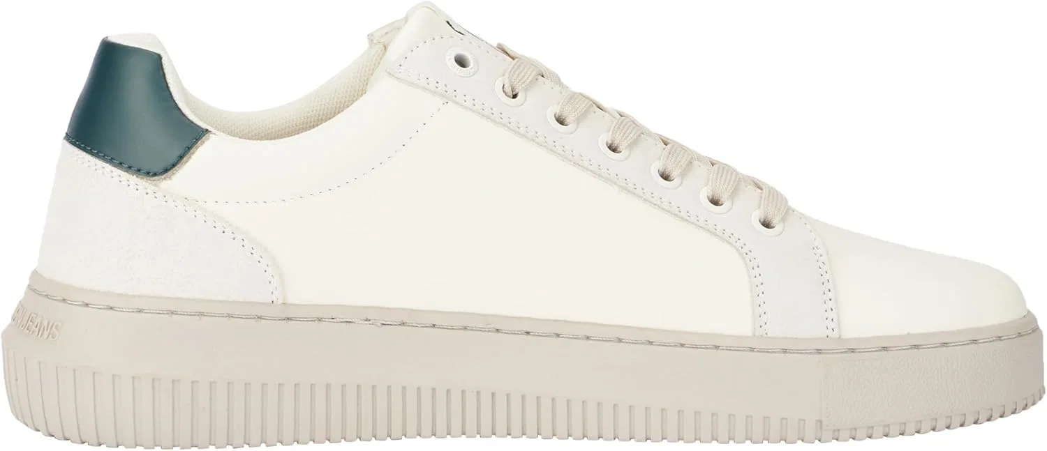 Calvin Klein Herren Кроссовки с чашечной подошвой Chunky Authentic Schuhe, Beige Creamy White Eggshell Green — фото 4
