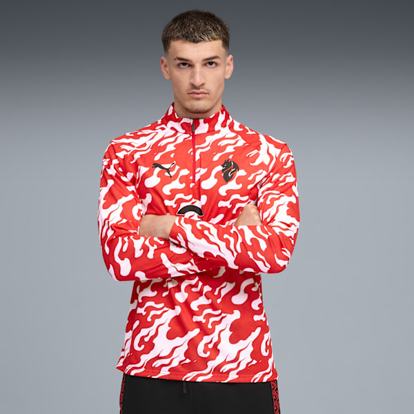 

Мужская футболка с застежкой-молнией на четверть Ac Milan Puma, белый