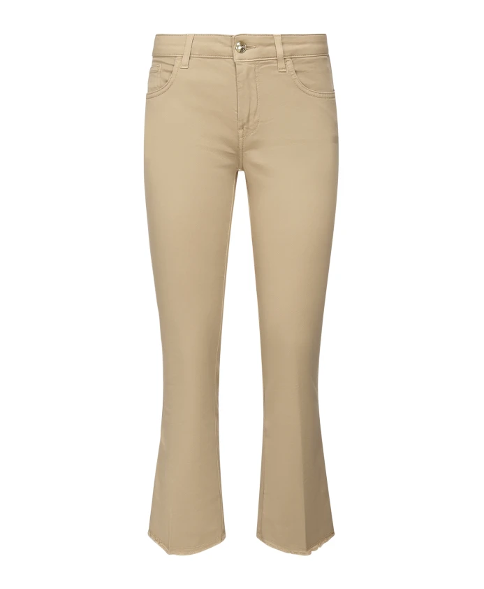 

Бежевые узкие хлопковые джинсы Fay, бежевый