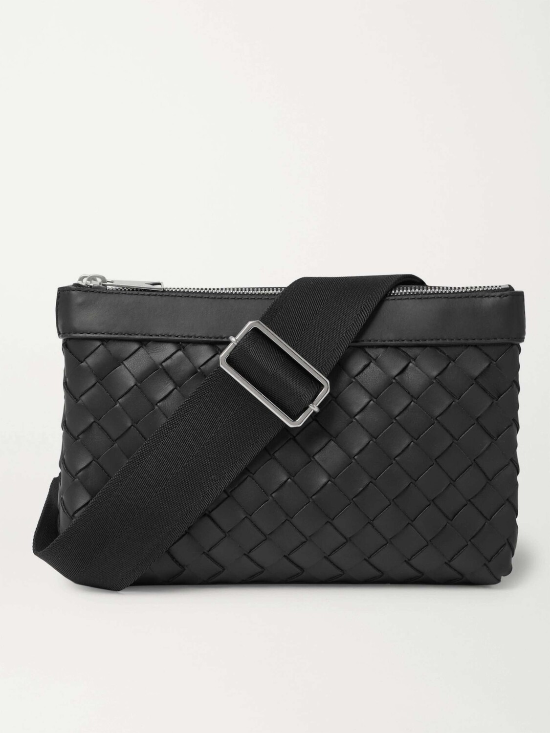 

Кожаная сумка-мессенджер Intrecciato BOTTEGA VENETA, черный