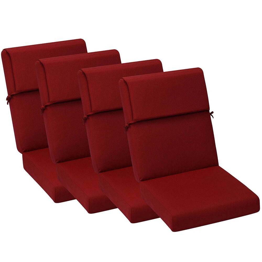 

Набор подушек для стула с высокой спинкой Aoodor Patio, 4 шт., 46x21x4 дюйма (только подушки), красный