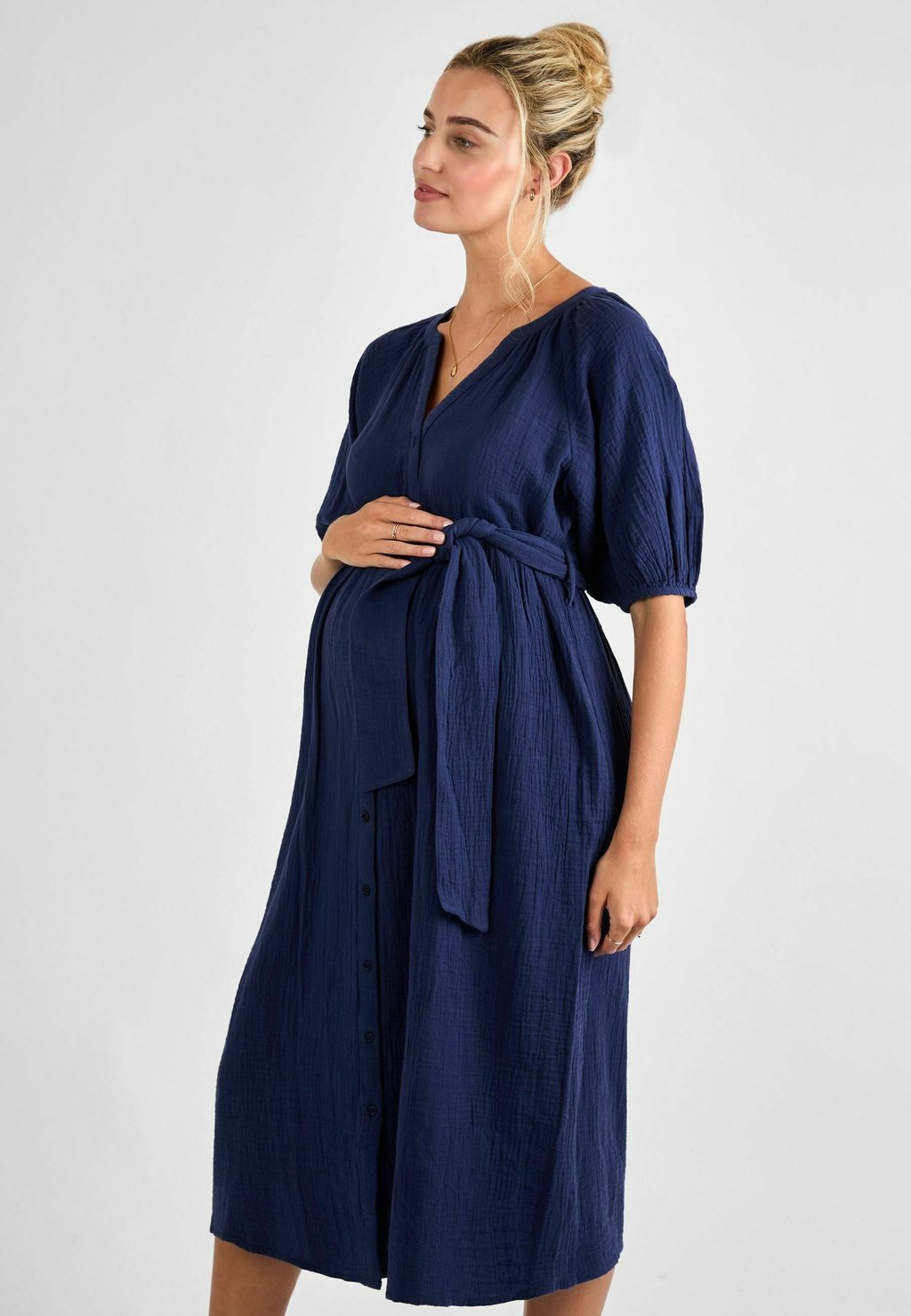 

Платье-рубашка MATERNITY FIT - TEXTURED BUTTON THROUGH MATERNITY JoJo Maman Bébé, синий