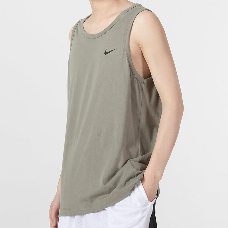 Жилет Men's Nike As Nk Df Tank Dfc Solid Solid Color Quick Dry Breathable Running Basketball Training Light Army Green Vest — фото 4