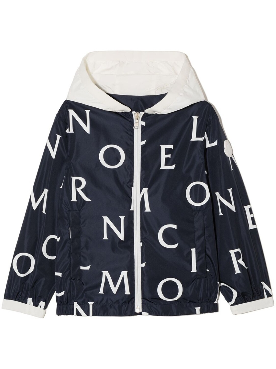 

Куртка с капюшоном и монограммой Moncler Enfant, синий
