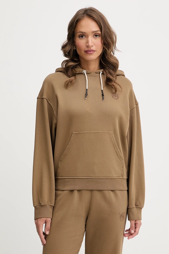 

Хлопковая толстовка Pinko, коричневый