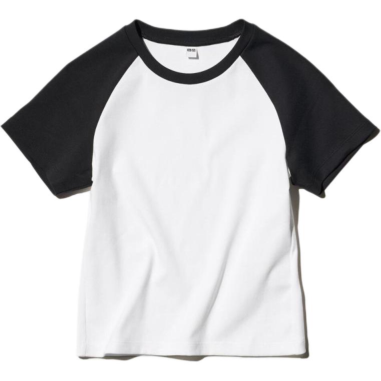 

Футболка с рукавом реглан женская UNIQLO, черный