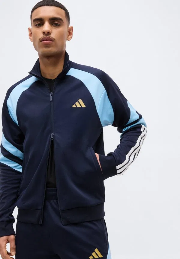 Спортивная куртка house of tiro nations pack track top training jacket Adidas Sportswear, Night Navy/Ice Blue/White — фото 4