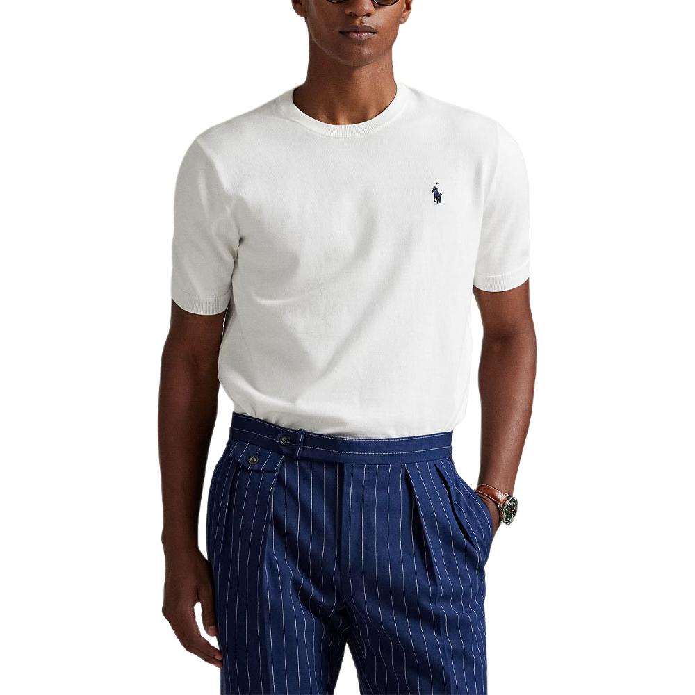 Вышитая футболка с коротким рукавом и круглым вырезом Polo Ralph Lauren, белый — фото 2