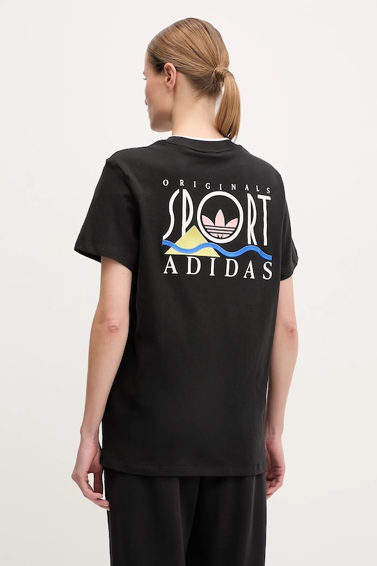 

Хлопковая футболка с принтом свободного кроя Graphic Loose T Adidas Originals, черный